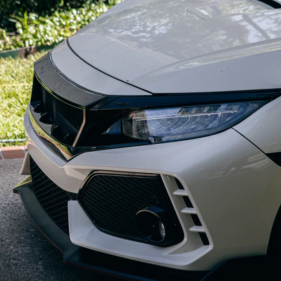 Finished white Honda after mobile detailing